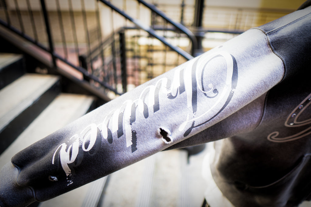 Grey “VLV” Zip-Up Hoodie