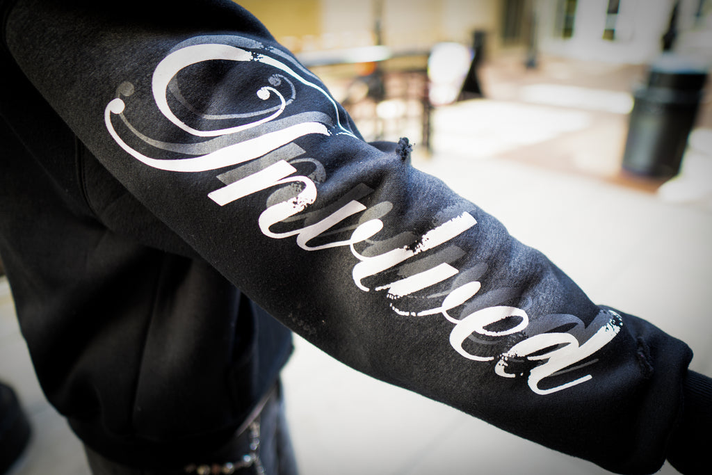 Black “VLV” Zip-Up Hoodie