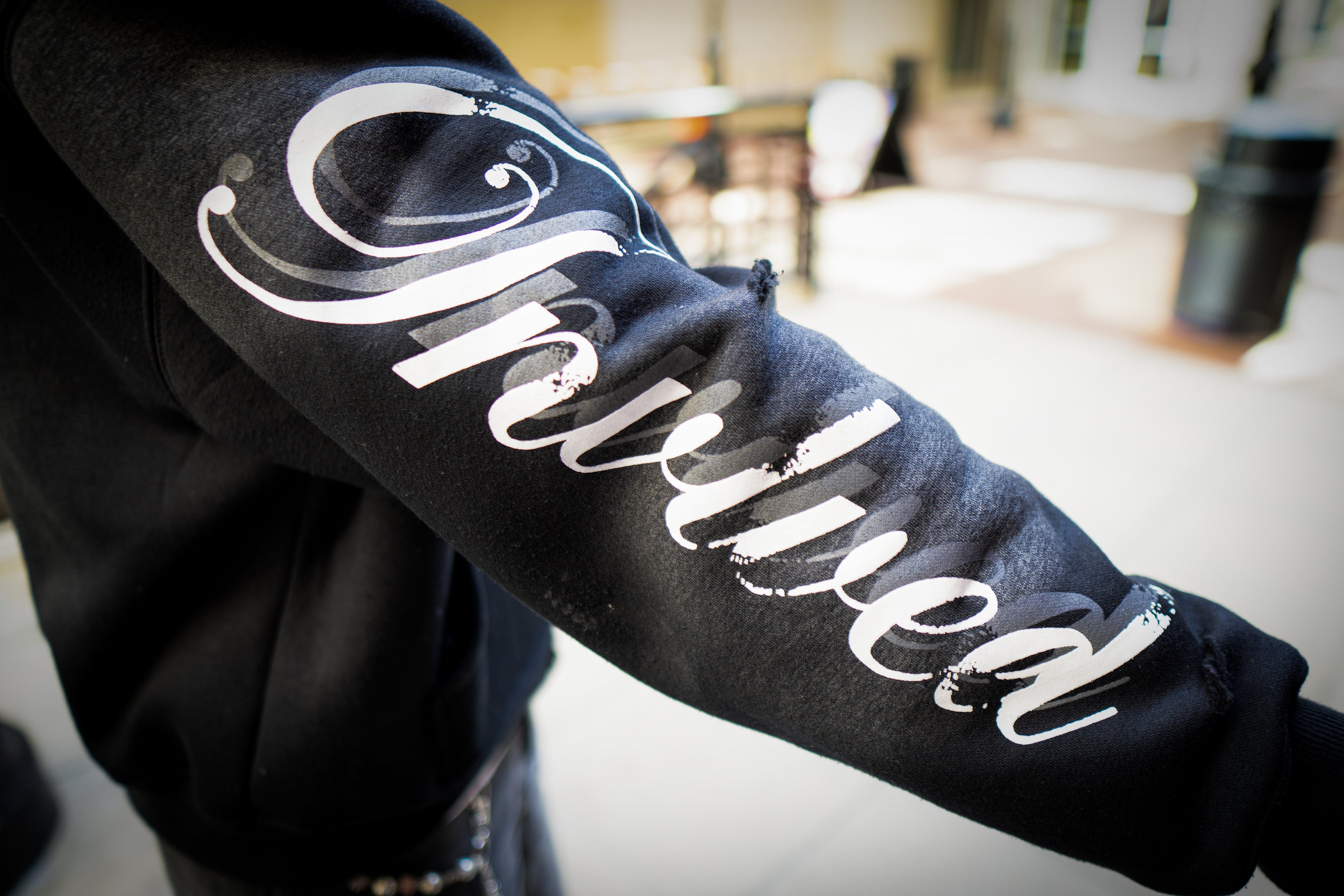 Black “VLV” Zip-Up Hoodie