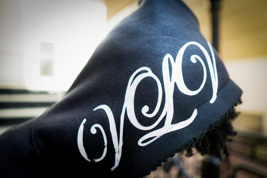 Black “VLV” Zip-Up Hoodie
